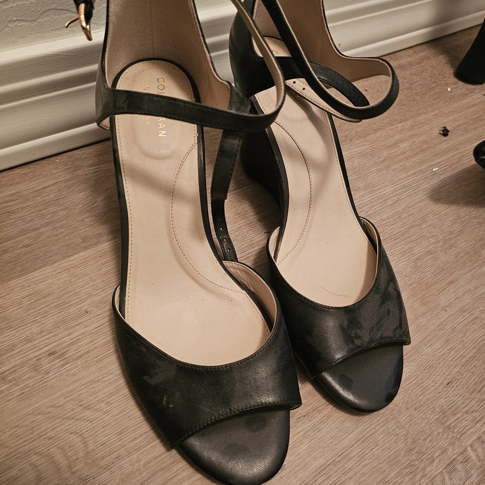 Cole Haan Black Strappy Heels